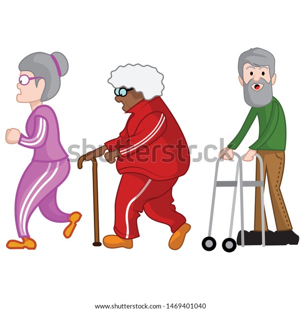 Older Adult Walking Support Stock Vector (Royalty Free) 1469401040 ...