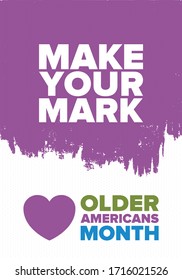 Older Americans Month. Celebrated in May in the United States. National Month of observance for Older Americans. Poster, card, banner and background. Vector illustration