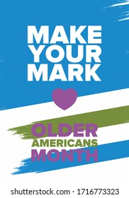 Older Americans Month. Celebrated in May in the United States. National Month of observance for Older Americans. Poster, card, banner and background. Vector illustration