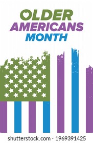 Older Americans Month. Celebrated in May in the United States. National Month of observance for Older Americans. Poster, card, banner and background. Vector illustration