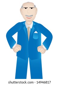 Older business man with positive attitude - vector