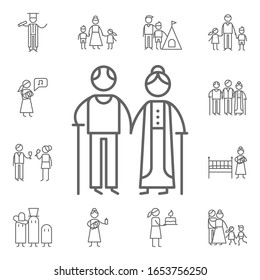 Older couple, family icon. Family life icons universal set for web and mobile