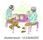 Older couple having lunch