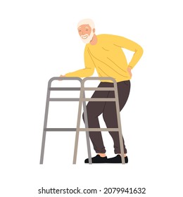 ilustración de hombre mayor con cinta de correr