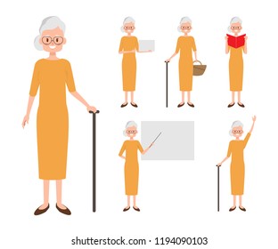 Older people woman character.