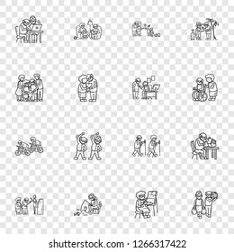 Older persons icon set. Simple set of older persons vector icons for web design