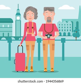 Older Retired Married Couple Enjoying International Vacation Or Travel 