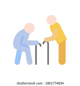 Older Retirement home icon. Simple color vector elements of nursing home icons for ui and ux, website or mobile application