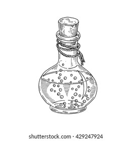 Older vial of potion, witches vessel, magical liquid