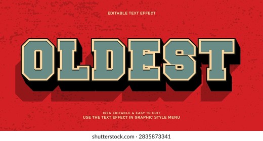 Oldest Editable text effcet 3d vintage text style