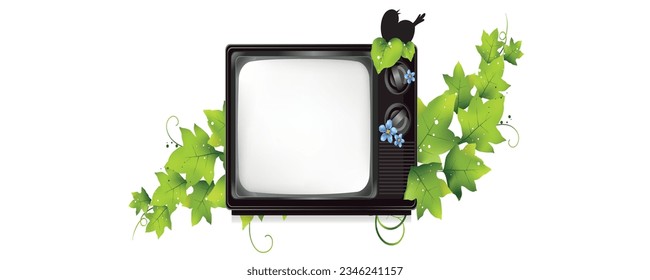 old-fashion television in vintage and retro style