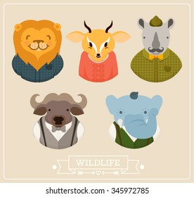 An Old-fashion wildlife vector illustration