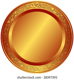 Old-fashioned bronze plate (vector)