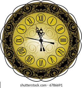 old-fashioned clock - vector