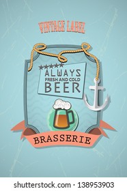 old-fashioned design of the first page pub - Vintage label