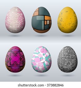 old-fashioned easter eggs design logo pattern set for greeting card joyful easter satisfied cute classic white holiday egg group texture formal isolated colourful spring season abstraction scene pile
