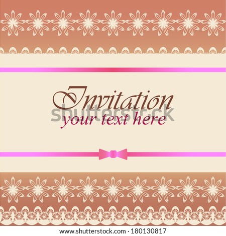 oldfashioned fancy invitation card striped background stock vector