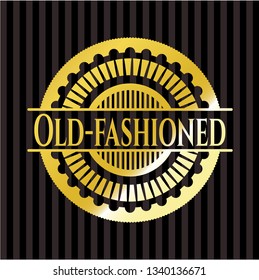 Old-fashioned gold badge or emblem