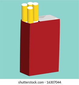 Old-fashioned illustration of pack of cigarettes