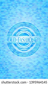 Old-fashioned light blue mosaic emblem