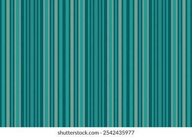 Old-fashioned lines stripe seamless, throw vertical textile vector. Curve background texture pattern fabric in cyan and teal color.