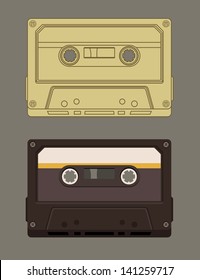 Old-fashioned music cassette