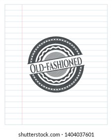 Old-fashioned pencil strokes emblem. Vector Illustration. Detailed.
