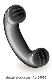 Old-fashioned phone handset. Vector illustration.