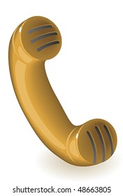 Old-fashioned phone handset. Vector illustration.