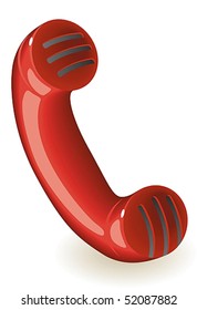Old-fashioned phone handset. Vector illustration.