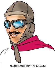 An old-fashioned pilot illustration