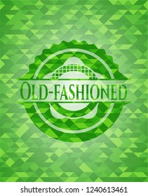 Old-fashioned realistic green mosaic emblem