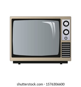 Old-fashioned retro TV. Illustration on white background