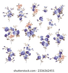 Kollektion von Rosenblumenmaterial,