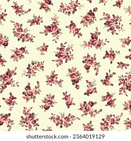 An old-fashioned rose flower pattern perfect for textiles,