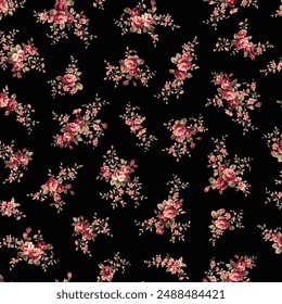 An old-fashioned rose flower pattern perfect for textiles,