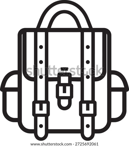 Old-fashioned school bag, rucksack backpack for travel, sport, and school items. Suitable for use in various scenes.