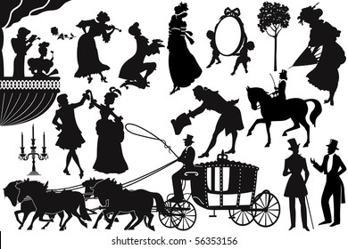 Old-fashioned silhouettes