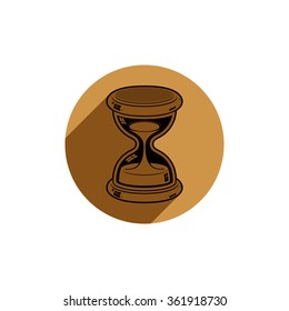 Old-fashioned simple 3d hourglass, time management business icon. Time is running out conceptual symbol.
