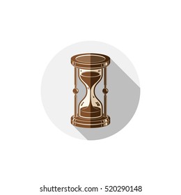 Old-fashioned simple 3d hourglass, time management business icon. Time is running out conceptual symbol.