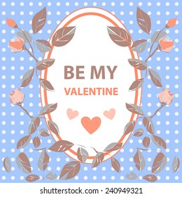 Old-fashioned St. Valentine's vector postcard