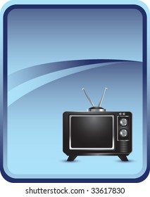 old-fashioned television on blue background