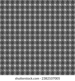 Material textil anticuado. Tejidos de lana o algodón de gingham, en blanco y negro. Patrón retro escocés. vector abstracto.