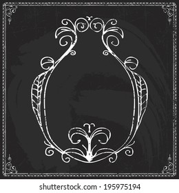 old-fashioned vector blackboard calligraphy design line classic nails fingers black border drawn sign empty ornate beauty set antique science curve decorative classical whirl flag victorian thumb fili