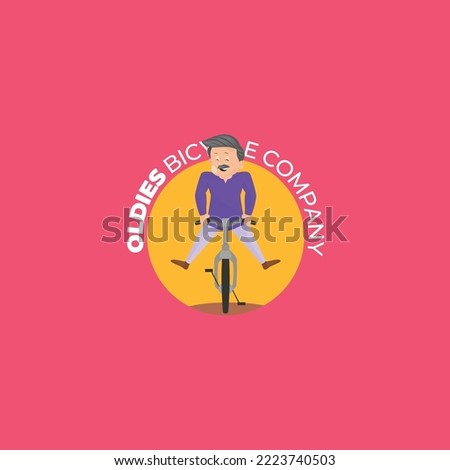 Oldies bicycle company Indian vector mascot logo template.