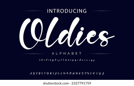 Oldies vintage signature organic handwriting text effect font style.