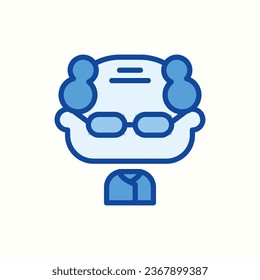 oldman blue icon, isolated icon in light background, perfect for website, blog, logo, graphic design, social media, UI, mobile app