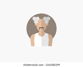 oldman cartoon avatar flat design icon