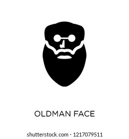 Oldman face icon. Oldman face symbol design from People collection. Simple element vector illustration on white background.