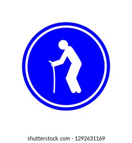 Oldman Icon. Grandfather Vector Illustration Sign & Symbol.